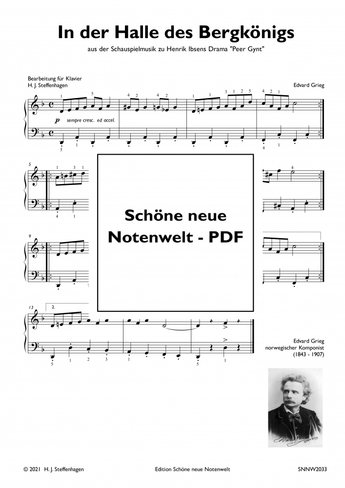 Bild 1 von Edward Grieg - In der Halle des Bergkönigs - Easy Piano - pdf