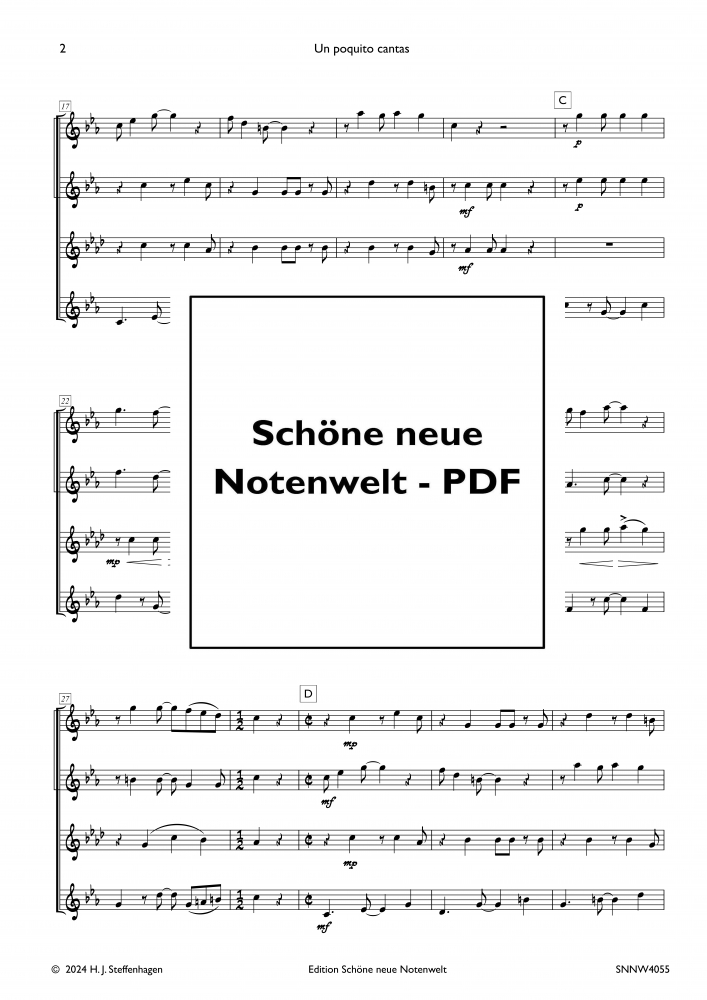 Bild 1 von Un Poquito Cantas - arr. for  Saxophon - Quartet - pdf
