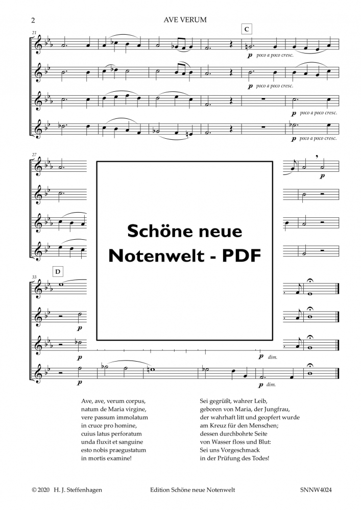 Bild 1 von W. A. Mozart - AVE VERUM  - Saxophone Quartet - pdf