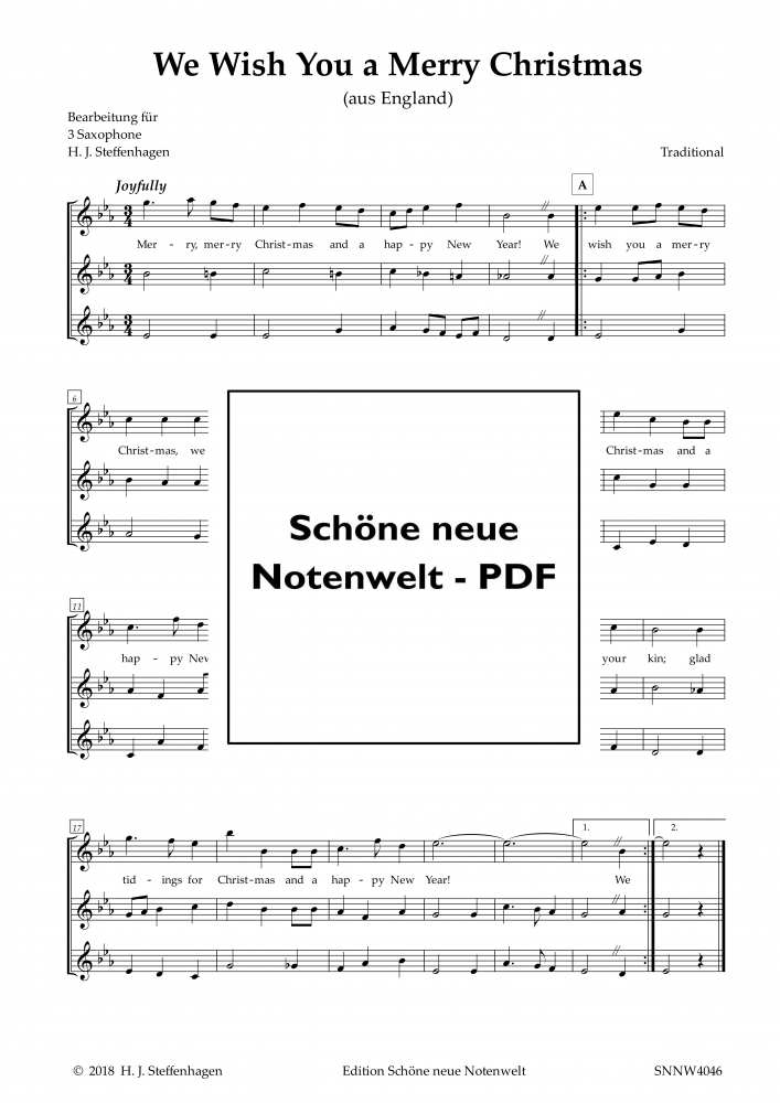 Bild 1 von We Wish You a Merry Christmas - Saxophon Trio - pdf