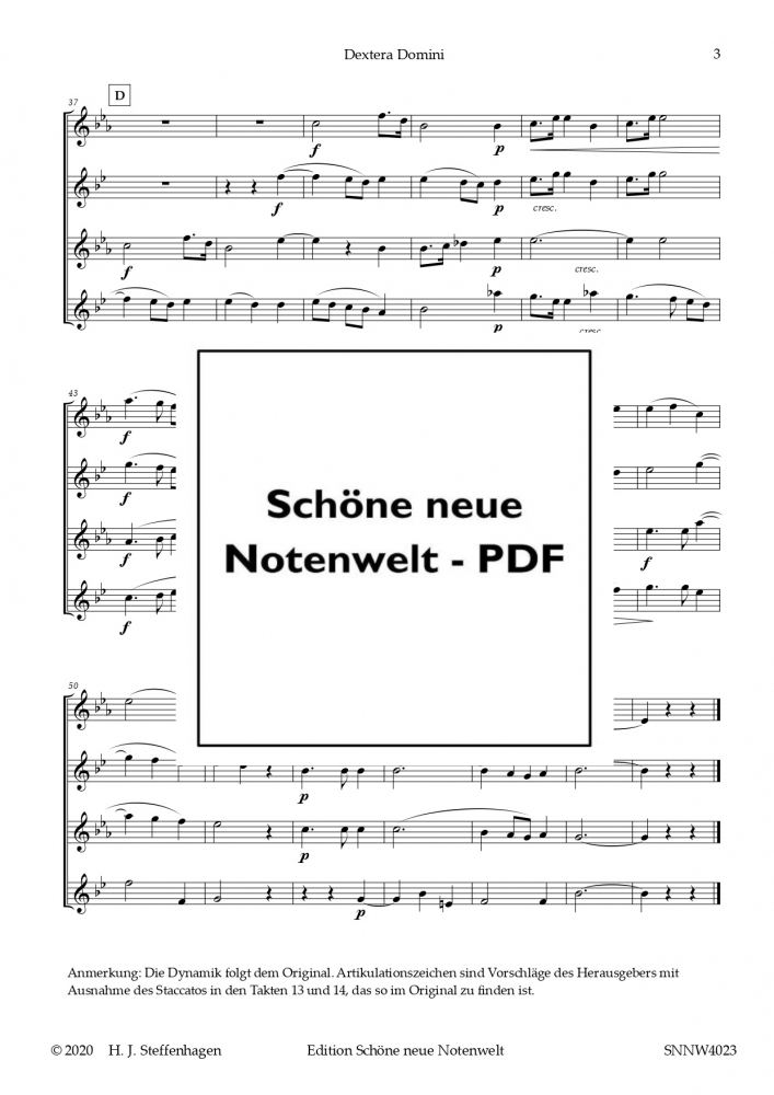 Bild 1 von J. G. Rheinberger - DEXTERA DOMINI  - Saxophone Quartet - pdf