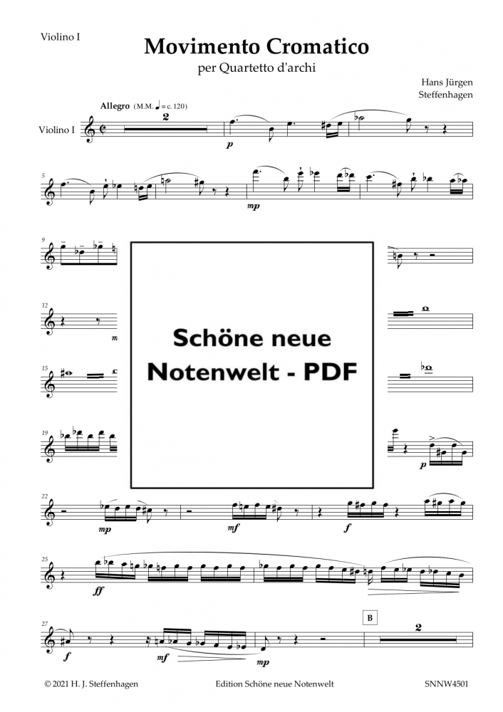 Bild 1 von H. J. Steffenhagen - Movimento Cromatico per Quartetto d'archi - pdf