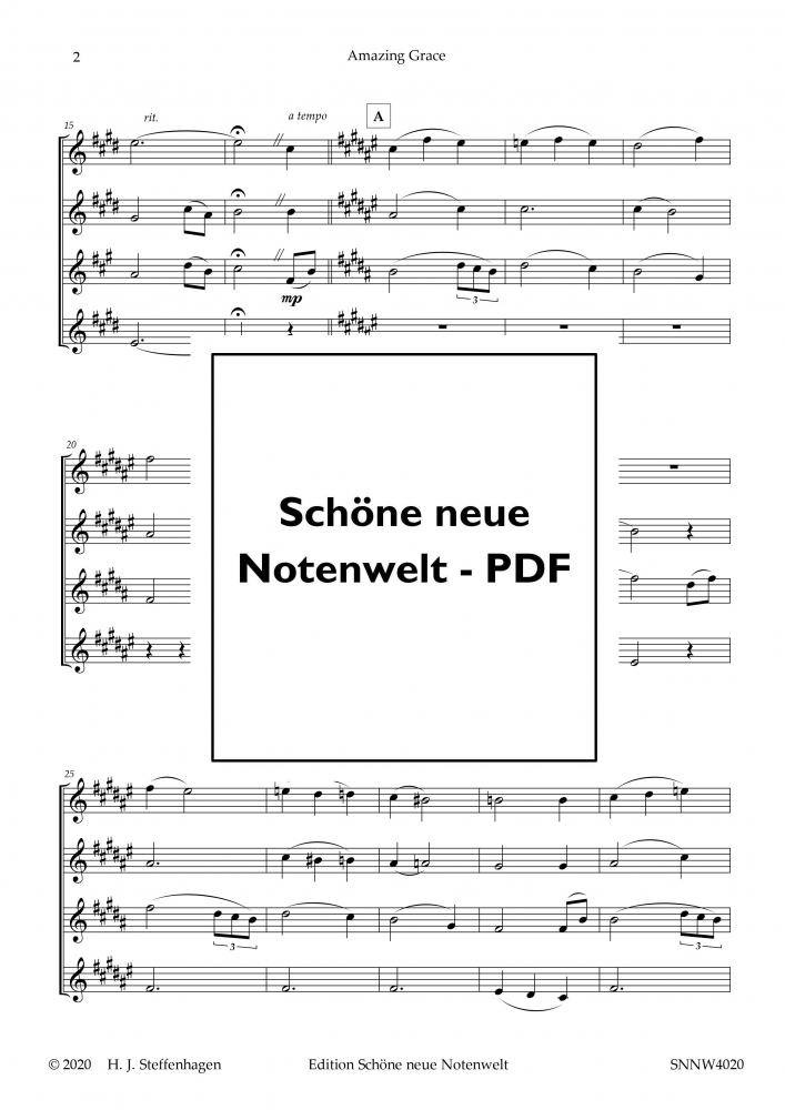 Bild 1 von Amazing Grace - Saxophone Quartet - pdf