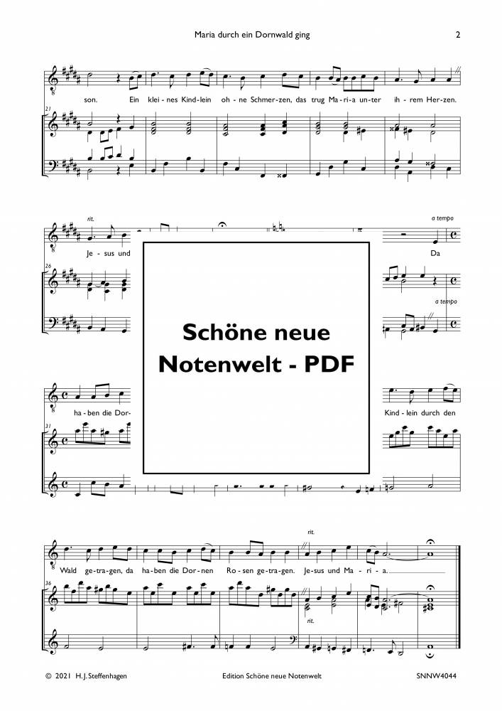 Bild 1 von Maria durch ein Dornwald ging - Gesang & Klavier pdf
