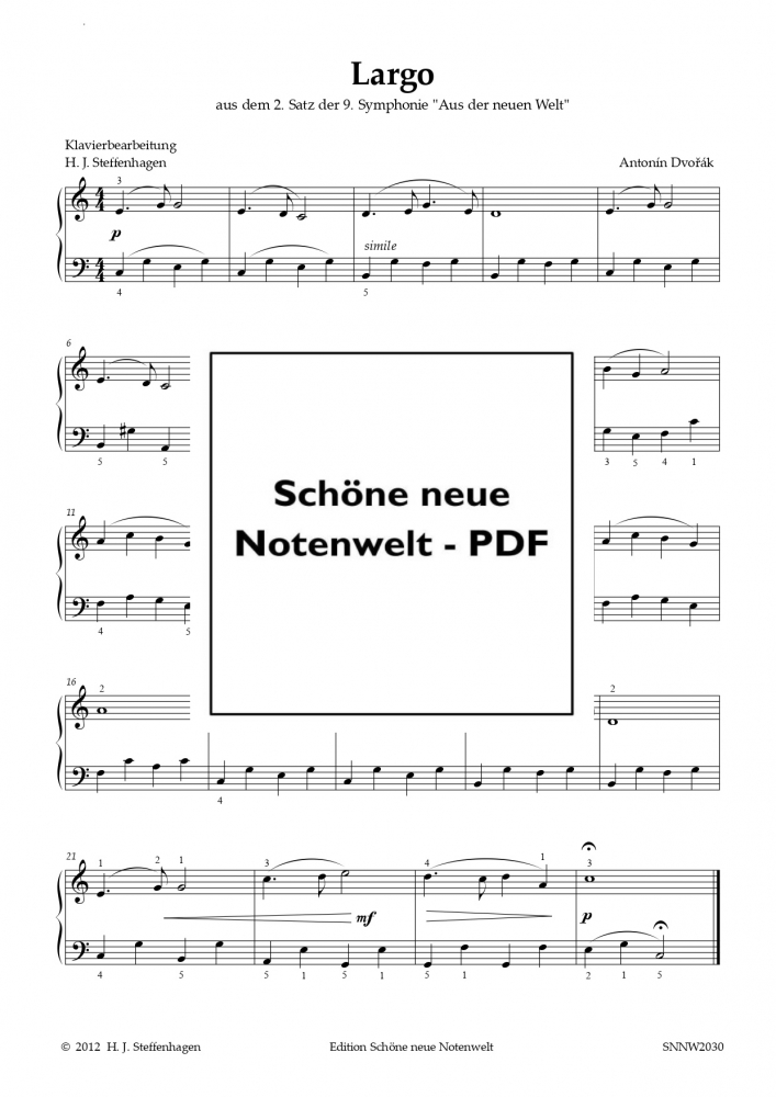 Bild 1 von Dvořák - Largo  aus der 9. Sinfonie - Easy Piano