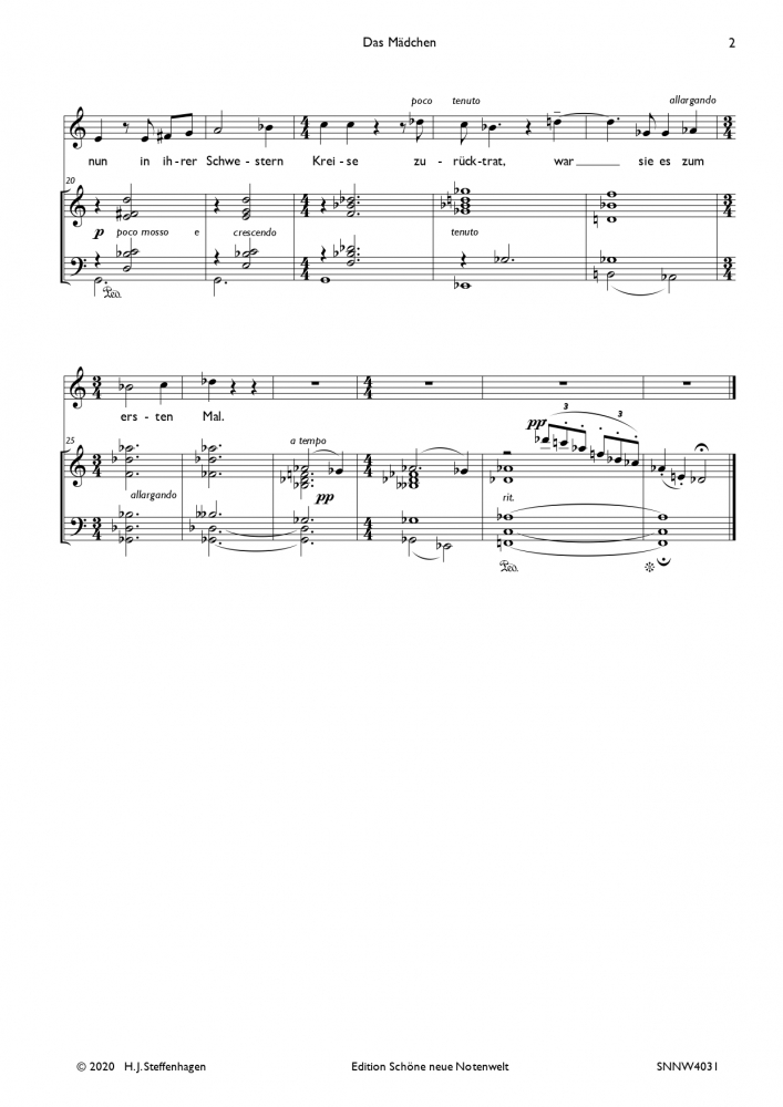 Bild 1 von H. J. Steffenhagen - Das Mädchen (Friedrich Hebbel) - Gesang & Klavier pdf