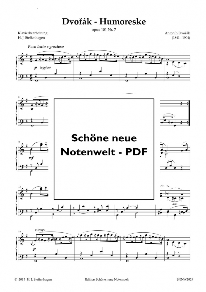 Bild 1 von Dvořák - Humoreske op. 101, Nr. 7 Piano Solo
