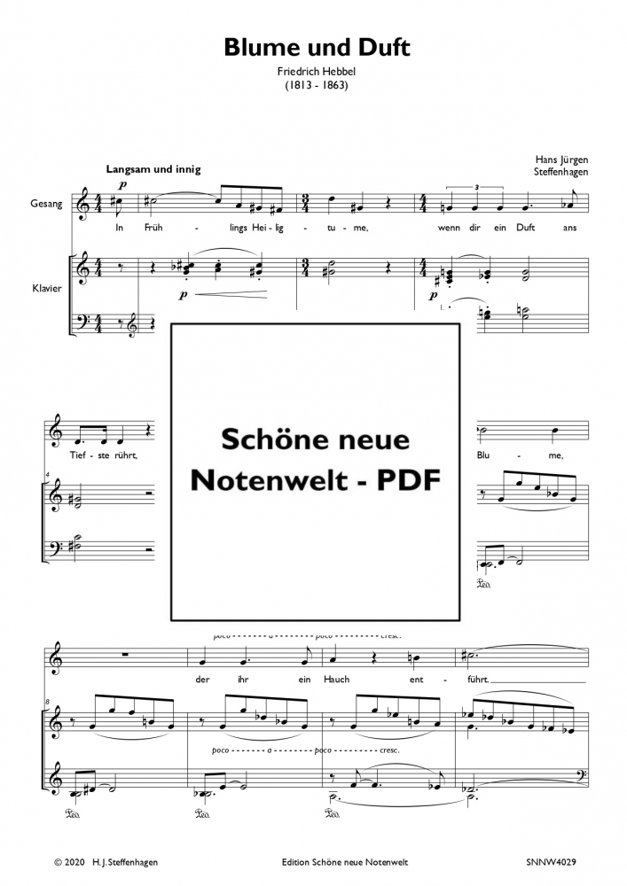 Bild 1 von H. J. Steffenhagen - Blume und Duft (Friedrich Hebbel) - Gesang & Klavier pdf