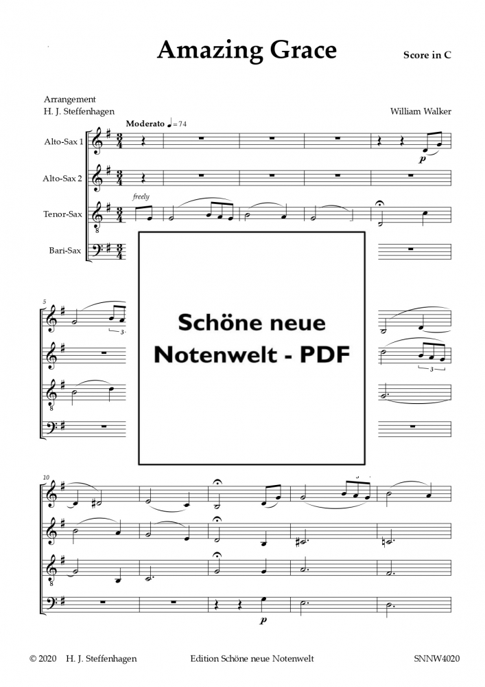 Bild 1 von Amazing Grace - Saxophone Quartet - pdf