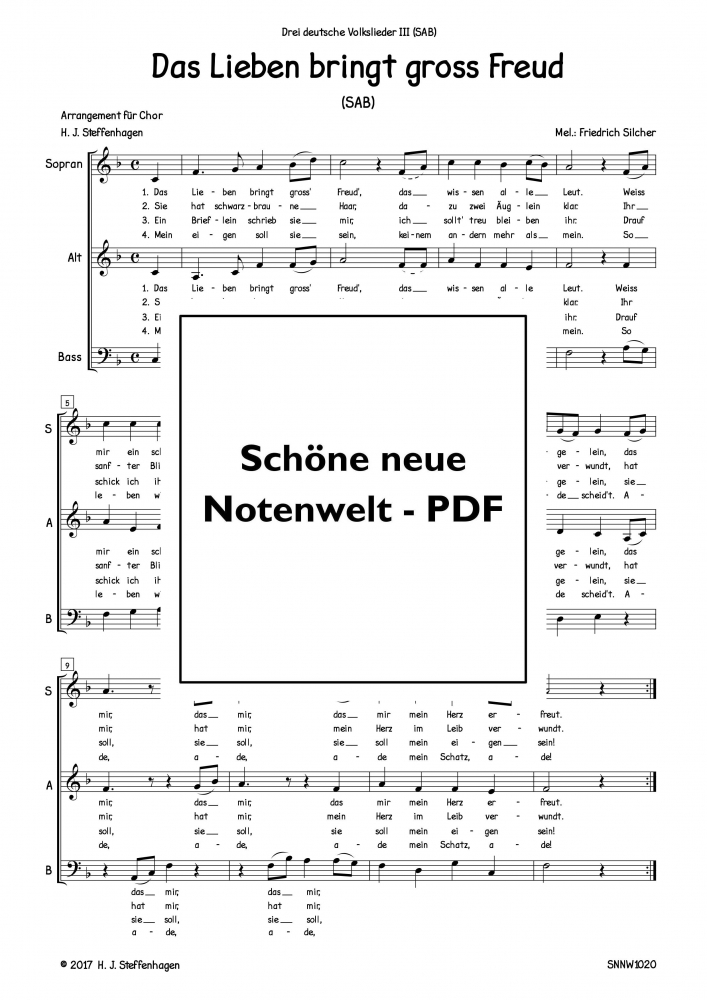 Bild 1 von Drei deutsche Volkslieder III (Chor-SAB) - pdf