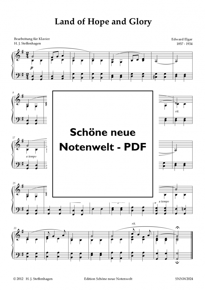 Bild 1 von Edward Elgar - Land of Hope and Glory (Piano Solo) - pdf