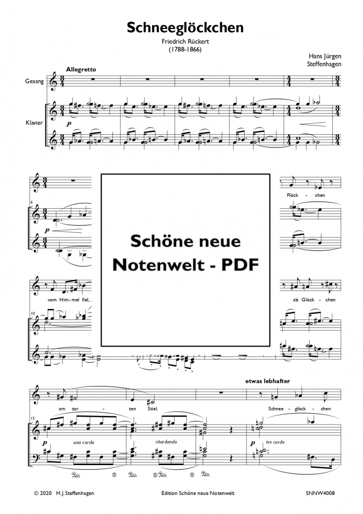 Bild 1 von H. J. Steffenhagen - Schneeglöckchen (Friedrich Rückert) - Gesang & Klavier pdf