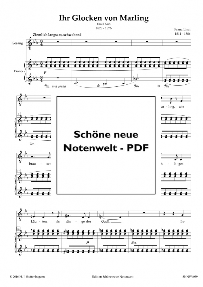 Bild 1 von Franz Liszt - Ihr Glocken von Marling - Gesang & Klavier - pdf