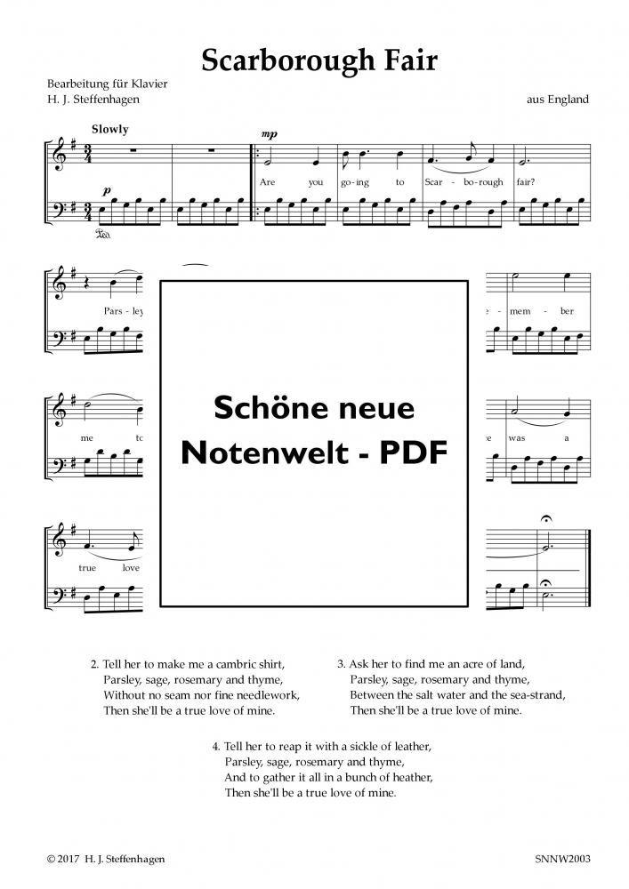 Bild 1 von Scarborough Fair (Easy Piano) - pdf