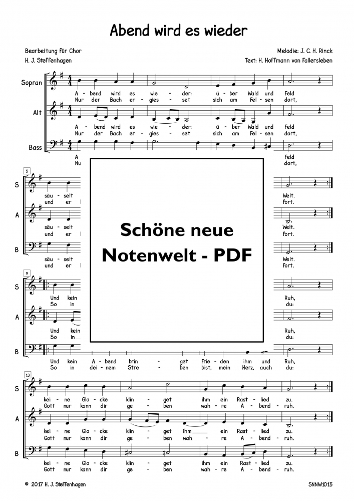 Bild 1 von Drei deutsche Volkslieder II (Chor-SAB) - pdf